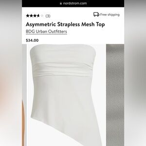 Urban outfitters asymmetrical tube top size small white